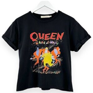 Alice & Olivia Black Queen Band T-Shirt. Size M/L